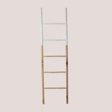 Bamboe Ladder Leit Dipeada Wit - Sklum