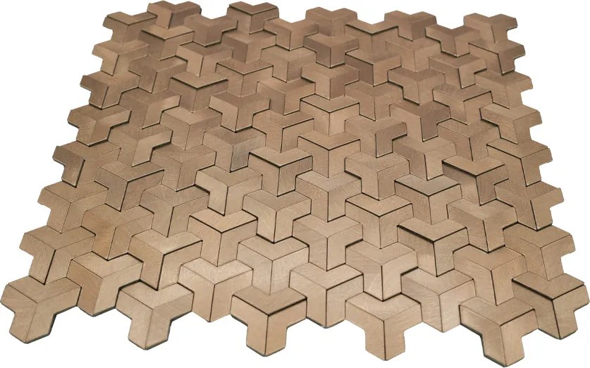 Zelfklevende Mozaïektegels Metaal | Trifold 3D Naturel | 30,3×28 cm | Keuken, Bad & WC