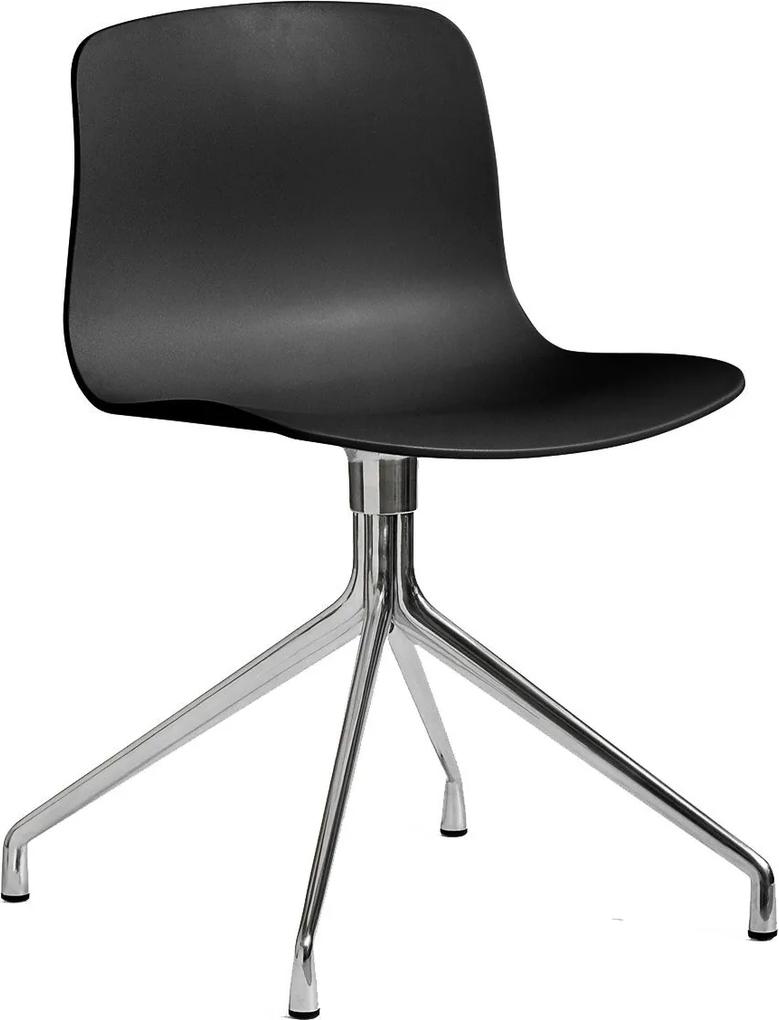 Hay About a Chair AAC10 stoel met gepolijst aluminium onderstel Black