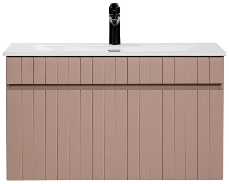 Comad Iconic Rose badkamermeubel 80cm met witte wastafel 1 kraangat roze