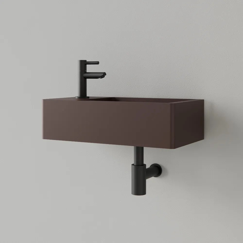 Sanigoods Luko fontein 40x22cm links met kraangat choco bruin