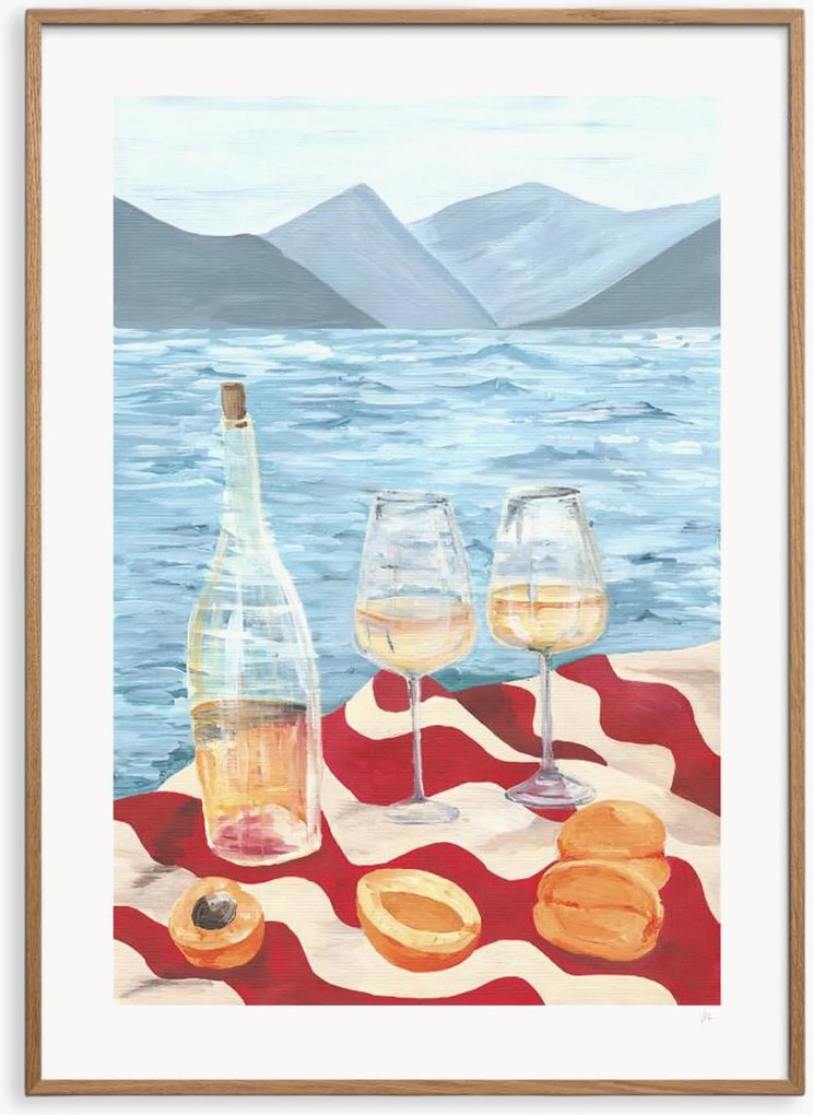 Ingelijste digitale print Wine By The Sea