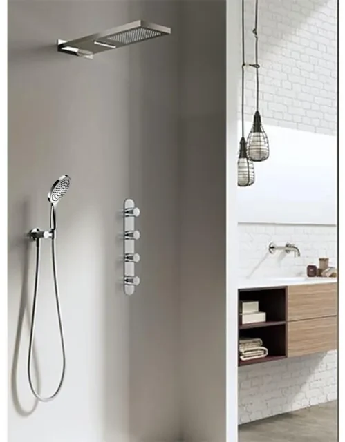 Hotbath IBS 7 Get Together inbouw doucheset met cascade waterval hoofddouche glijstang en ronde handdouche chroom M360CR / M306CR / IBS7CR