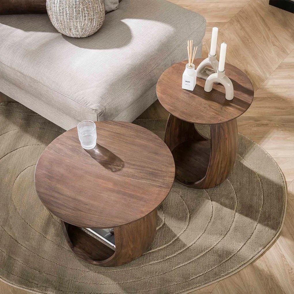 Houten Salontafel Open Design - 60 X 60cm.