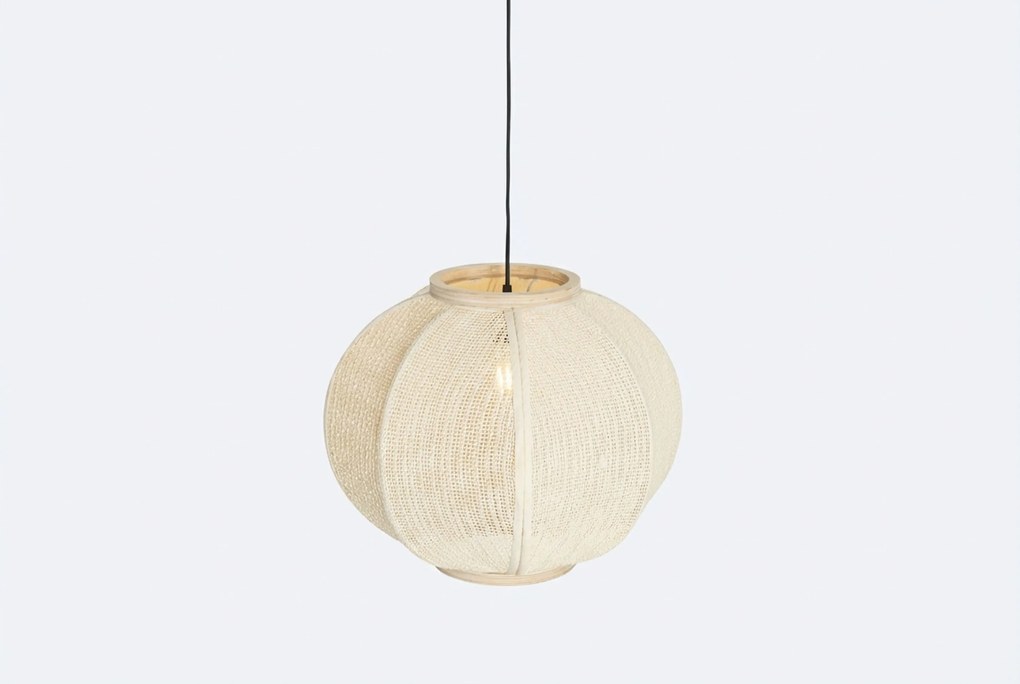 Oosterse Hanglamp Naturel Stof - Rob Taupe