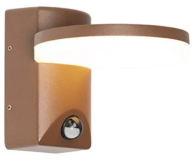 Buiten wandlamp roestbruin incl. LED IP54 bewegingssensor - Esmee