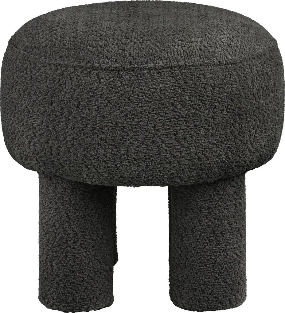 Canberra Poef Bouclé - Charcoal