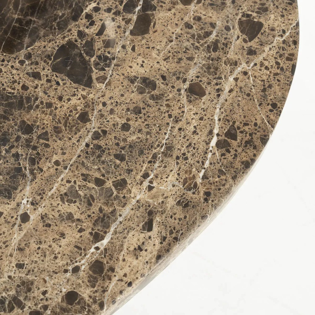 Ronde Salontafel Bruin Marmer 60 Cm - 60 X 60cm.
