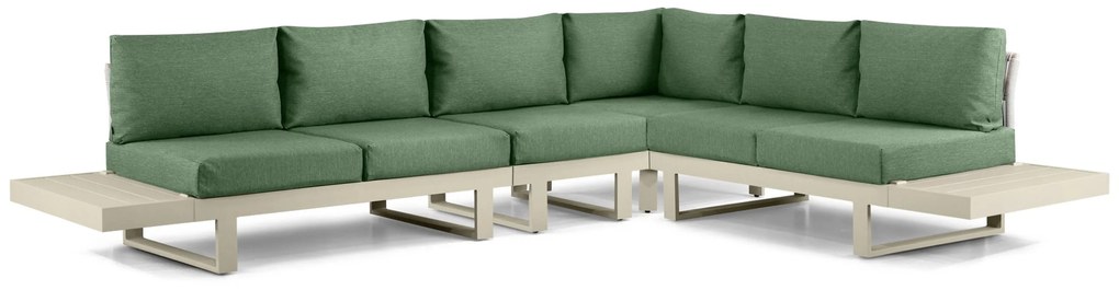 Hoek loungeset 6 personen Aluminium Taupe  Lifestyle Garden Furniture Lorenzo
