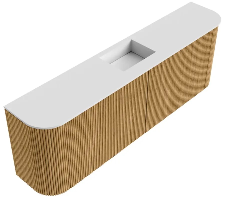 Mondiaz Joya 125cm toiletmeubel ronding links/rechts oak met wastafel faye midden zonder kraangat talc