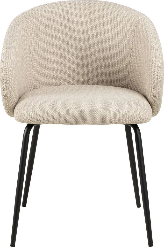 CLARA Beige (stof Monza 24)/zwarte poten - MODERNE GESTOFFEERDE KUIPSTOEL VOOR WOONKAMER/EETKAMER/KANTOOR LOFT
