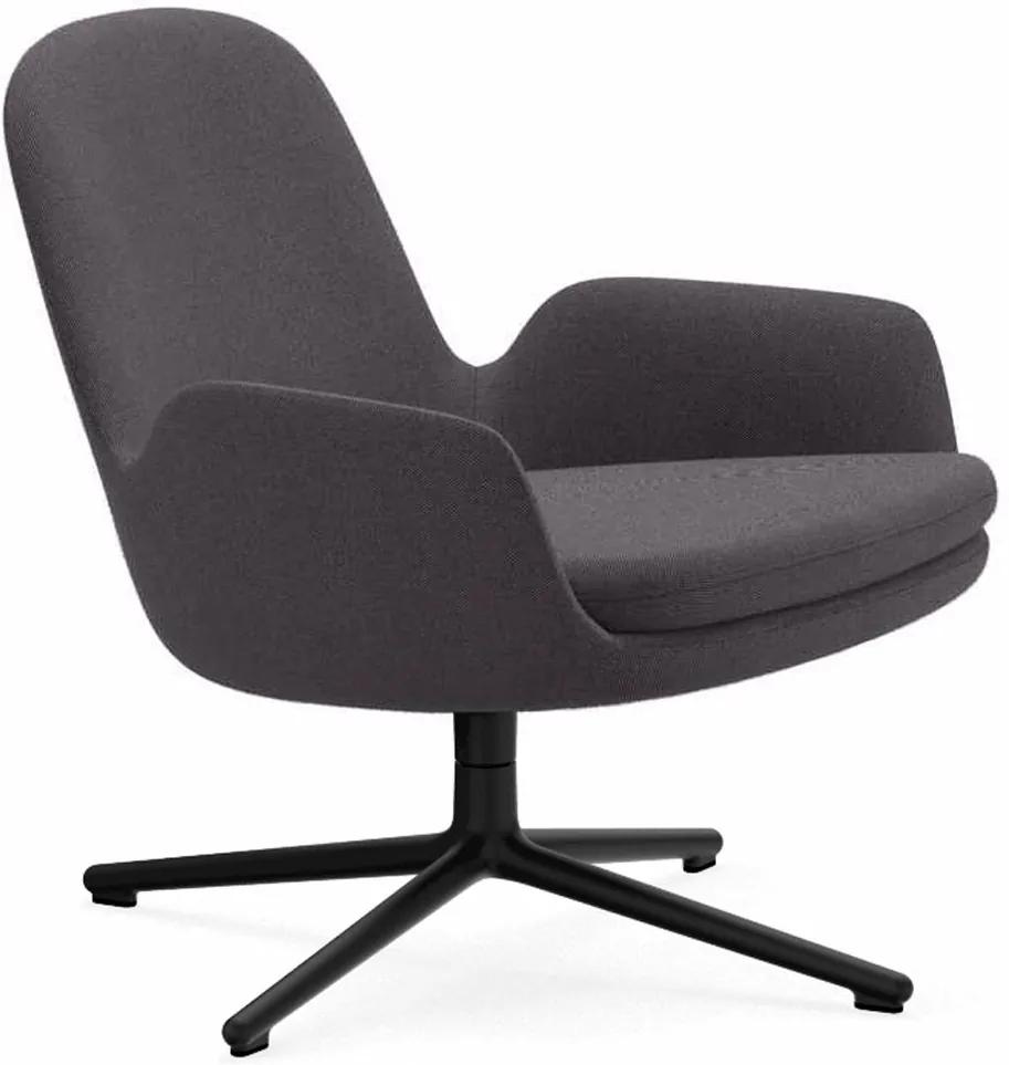 Normann Copenhagen Era Lounge Chair Low Swivel fauteuil met zwart onderstel Breeze Fusion 4103
