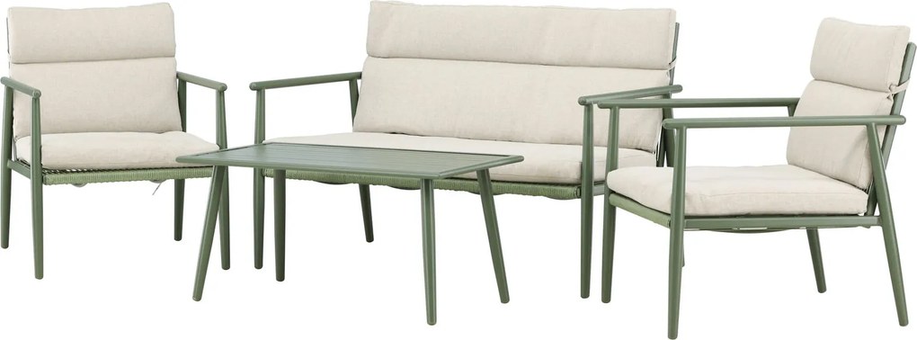 The Outsider Stoel-bank-tafel-loungeset-mees-groen/beige-the-outsider