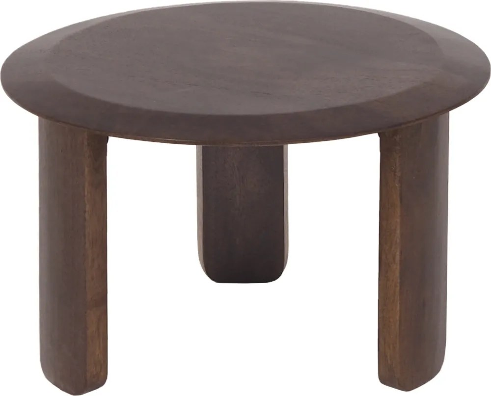 Set Van Twee Ronde Salontafels Bruin - 70 X 70cm.
