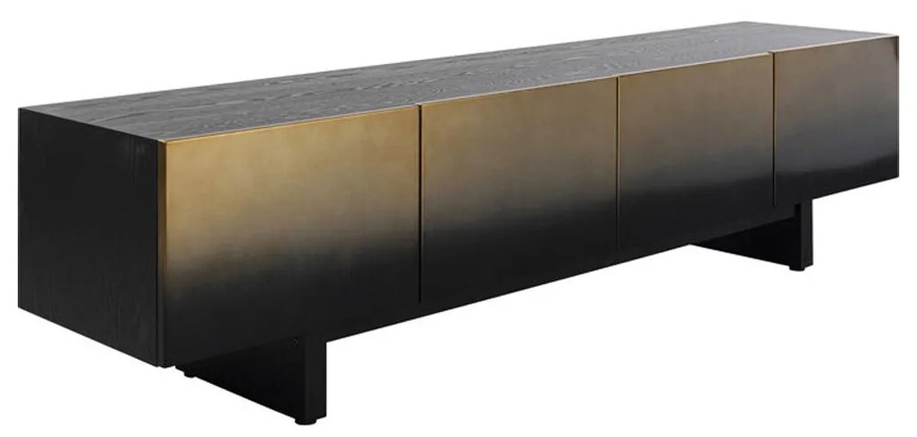 Kare Design Prezioso Design Tv-meubel Zwart Met Goud - 180x40x45cm.