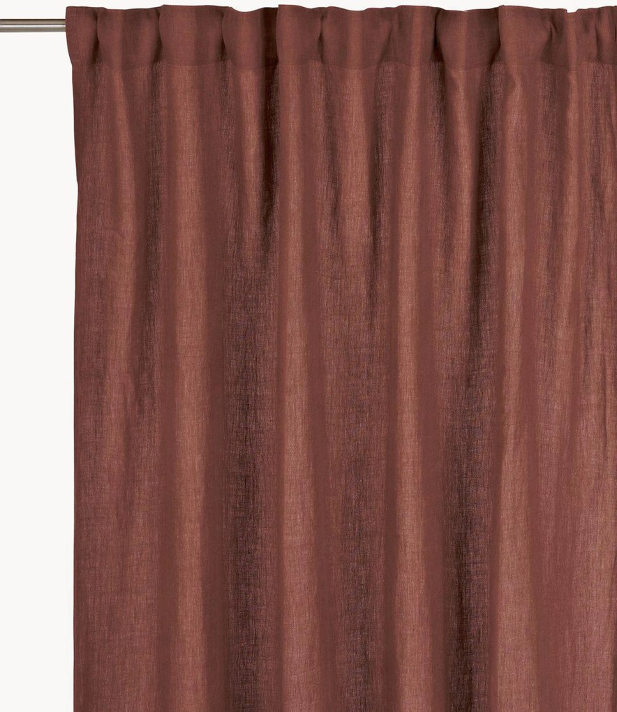 Linnen ondoorzichtige multibandgordijnen Julie, 2-delig, B 145 cm