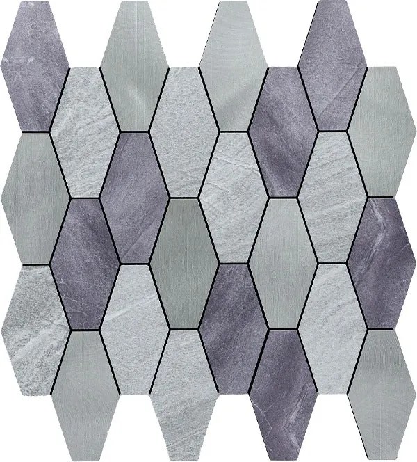 Zelfklevende Mozaïektegels Metaal | Picket Grijs | 30×30 cm | Keuken, Bad & WC