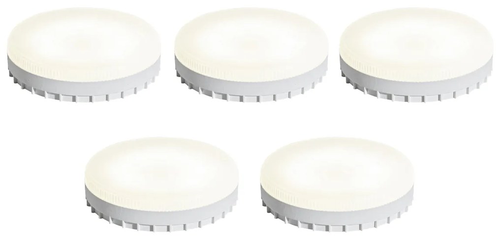 Set van 5 GX53 dim to warm LED lampen 7W 750 lm 2700K-4000K rond