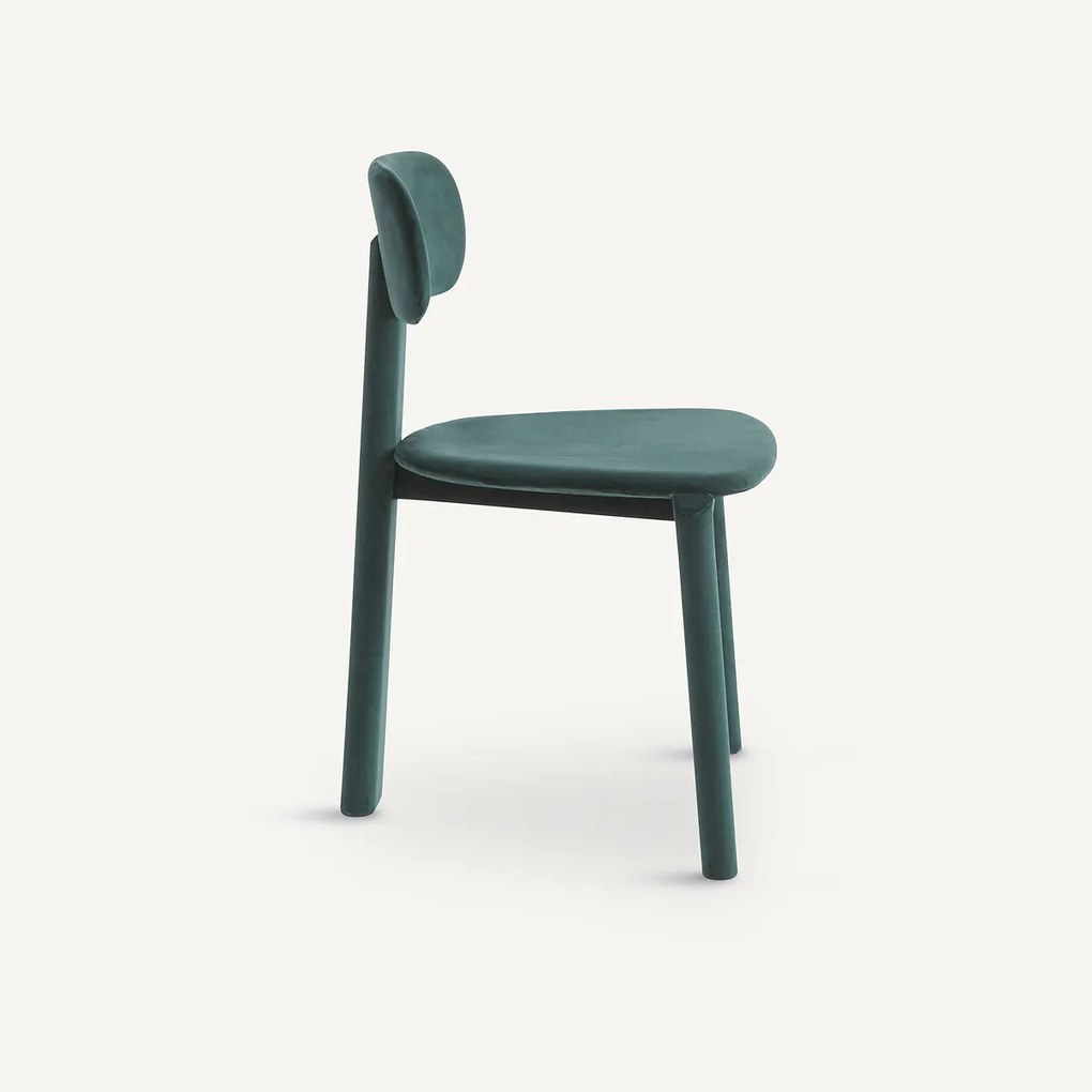 Stoel bekleed met fluweel, design E.Gallina, Marais