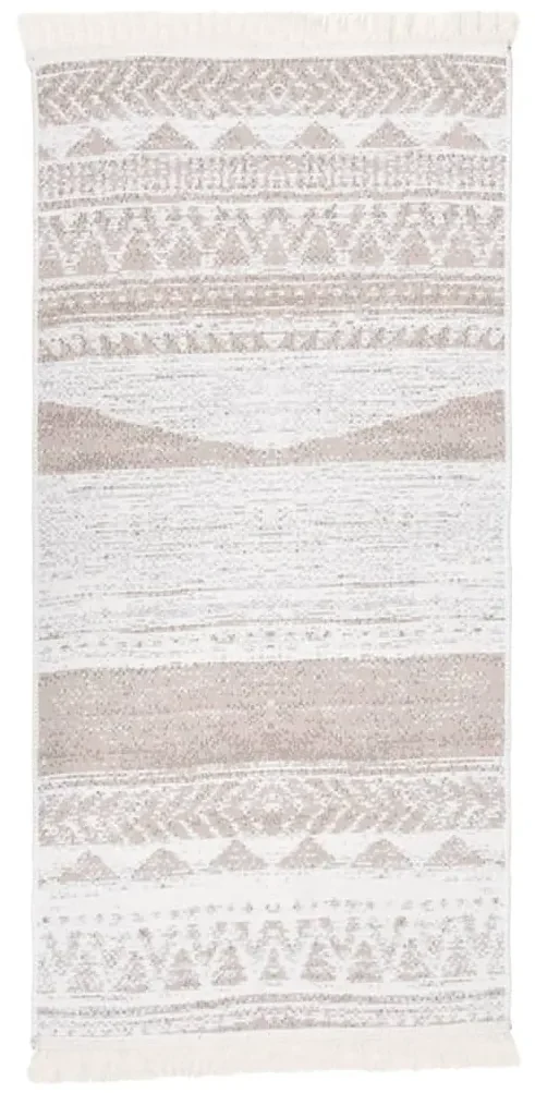 vidaXL Vloerkleed 100x200 cm katoen beige