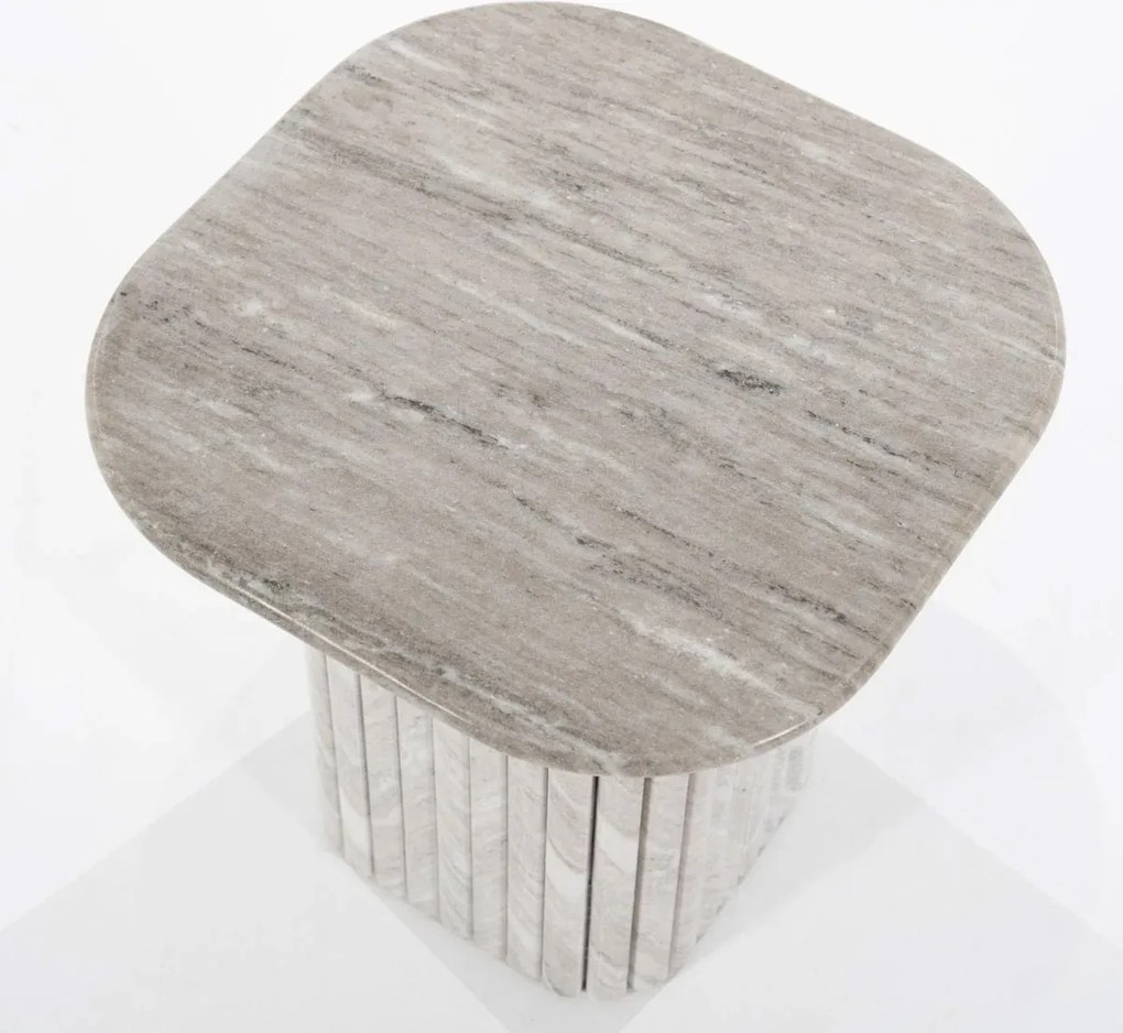 Bijzettafel Marmer Latjes - 45 X 45cm.