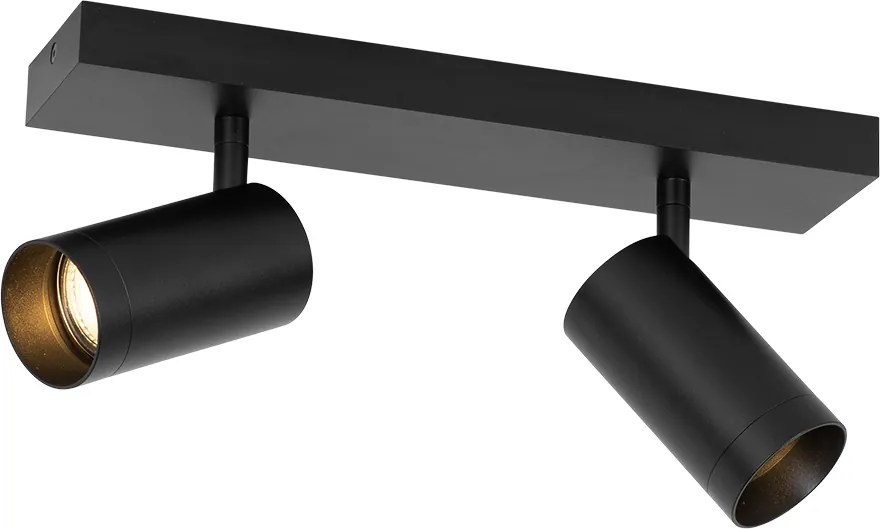 Smart plafondspot zwart verstelbaar 2-lichts incl. 2 Wifi GU10 50mm - Jeana Luxe
