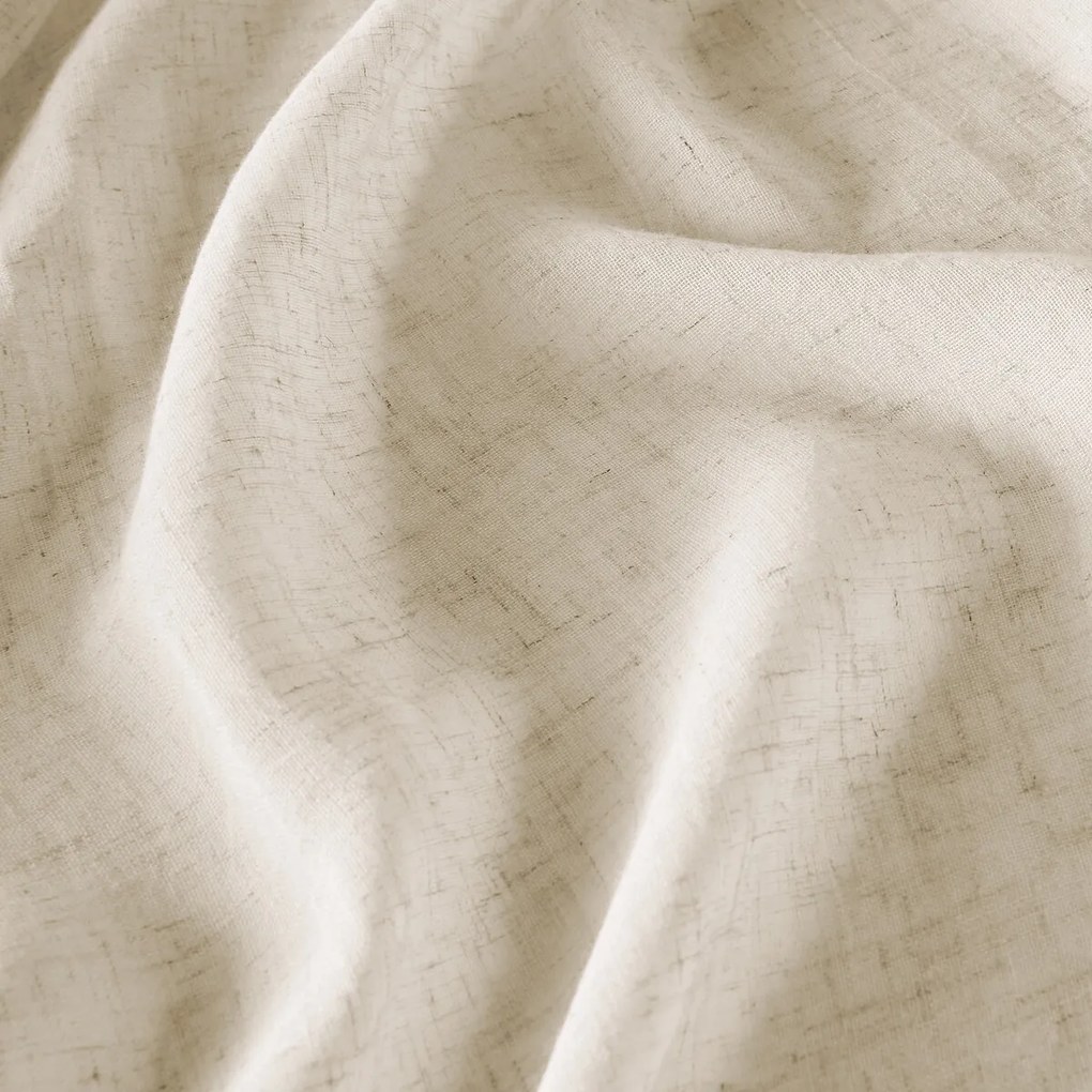 Glasgordijn in polyester en linnen met plooien Aron