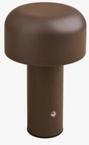 Draadloze Led-tafellamp Voor Buiten Van Ijzer Loentia Bruin – Chocolade - Sklum