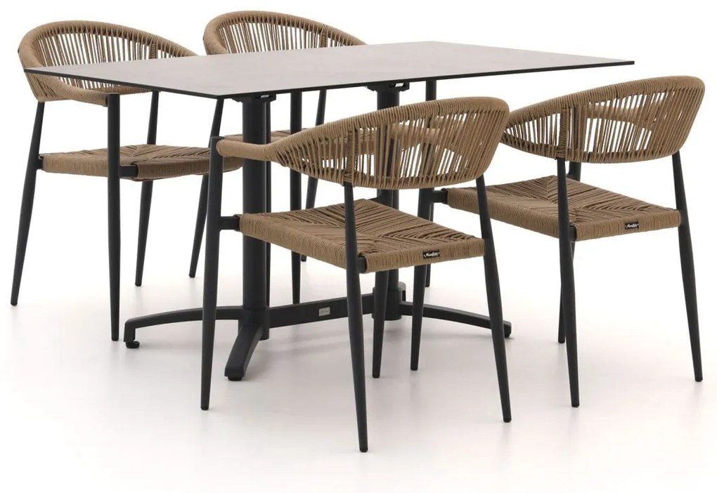 Manifesto Belpasso/Canzo 140cm dining tuinset 5-delig stapelbaar inklapbaar