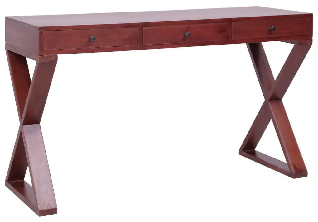 vidaXL Computerbureau 115x47x77 cm massief mahoniehout bruin