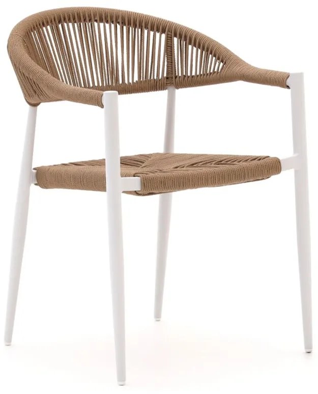 Dining tuinstoel | Manifesto  Belpasso | Rope (touw) | Taupe/Wit | Stapelbaar | Kees Smit Tuinmeubelen
