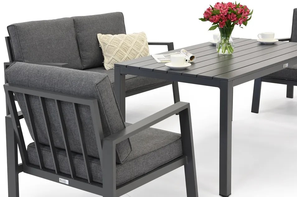 Zakintos Apetito 4 antraciet aluminium set Garden Point