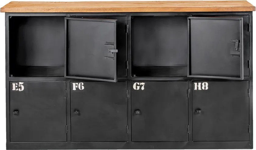 Dressoir locker Bruut 160 cm - Hardhout - Metaal - Giga Meubel - Industrieel & robuust
