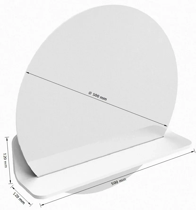 Mondiaz Spot spiegel rond Ø50cm met planchet fire