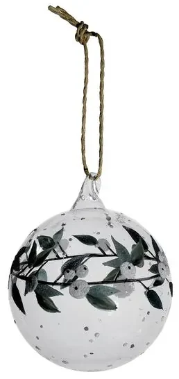 Kerstbal, kerstkrans, glas, wit