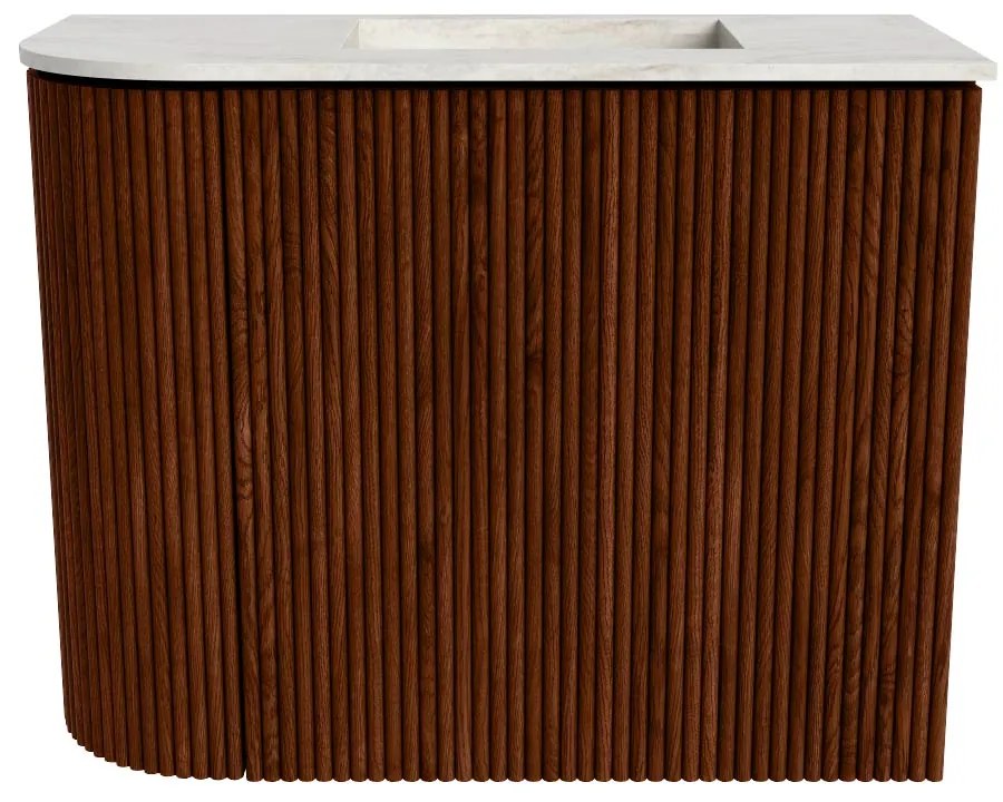 Mondiaz Joya DLux 50cm toiletmeubel ronding links ruby met wastafel faye rechts zonder kraangat ostra