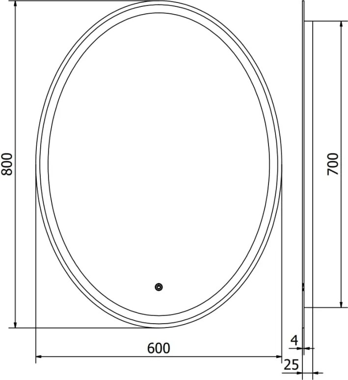 Mexen Elz verlichte badkamer spiegel 60 x 80 cm, LED 6000K, anti-condens - 9802-060-080-611-00