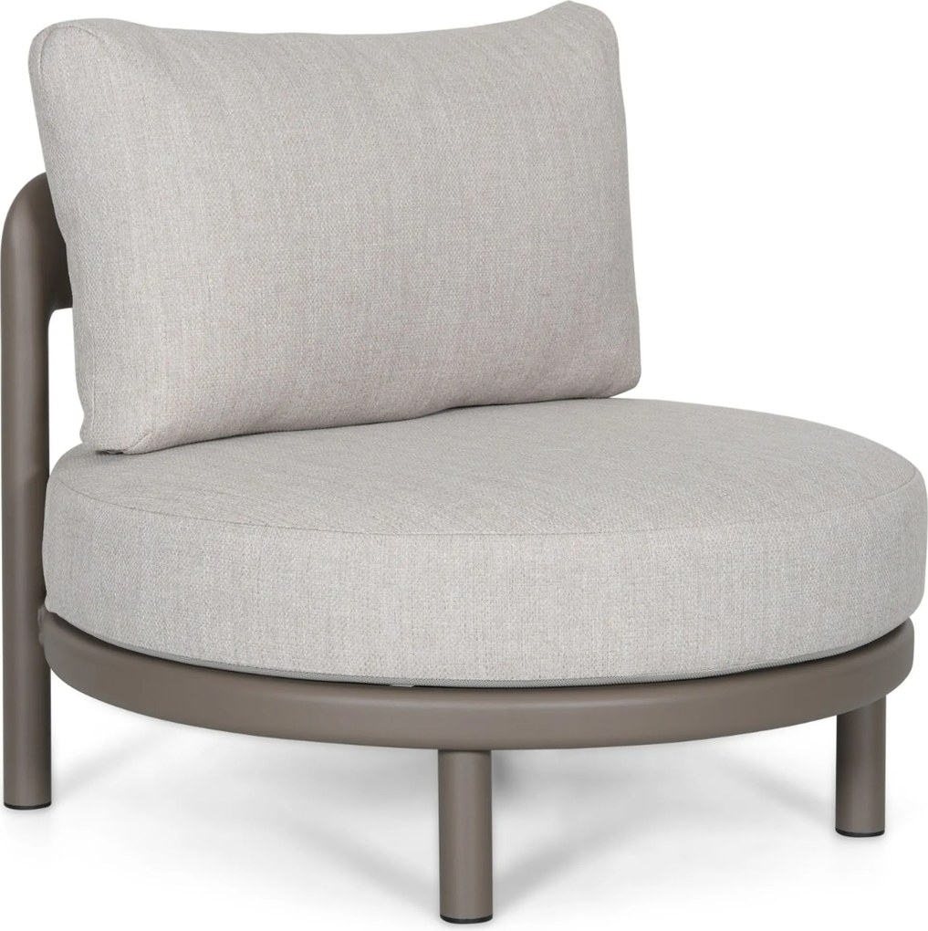 Stoel en Bank Loungeset 5 personen Aluminium Taupe Santika Furniture Santika