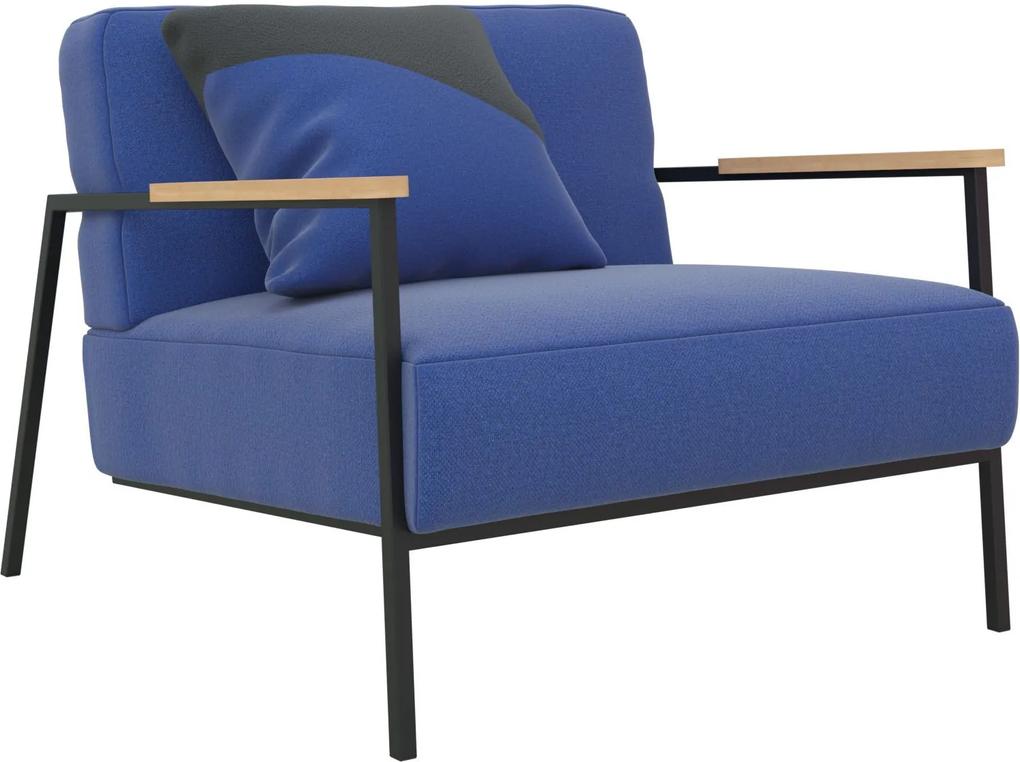 Studio HENK Co fauteuil met zwart frame Halling 65-754 armleuning hout