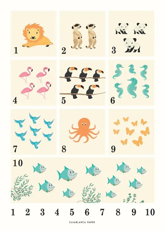 Ilustratie Numbers Animals, Erik Wintzell
