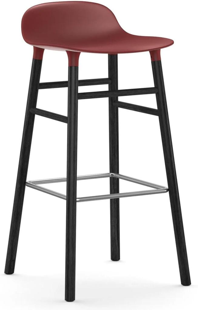 Normann Copenhagen Form Barstool barkruk 75cm met zwart onderstel rood