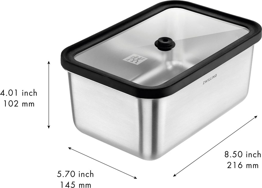 ZWILLING Fresh & Save STAINLESS Vacuümdoos L, Roestvrij staal, Zilver - Fresh & Save STAINLESS - ZWILLING