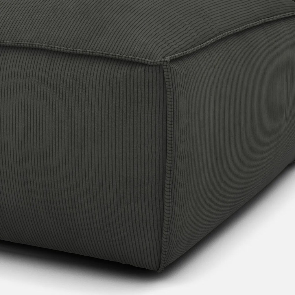 Links chaise longue-element voor modulaire bank, in ribfluweel, Seven
