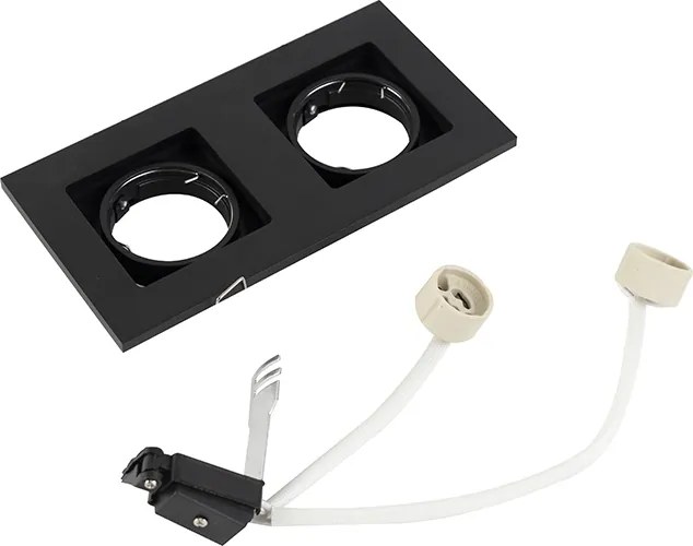 Moderne smart inbouwspot zwart incl. 2 Wifi GU10 - Qure