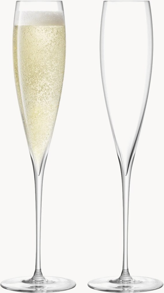 Mondgeblazen champagneglazen Savoy, 2-delig