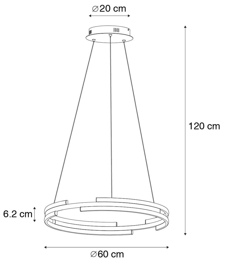 Smart hanglamp zwart met messing incl. LED dimbaar - Nikki Design rond Binnenverlichting Lamp