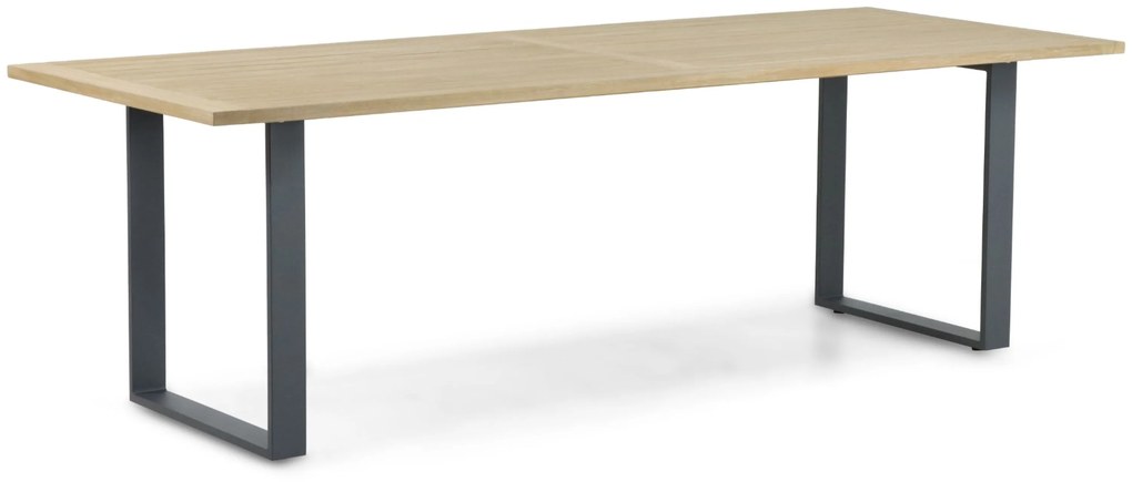 Dining Tuintafel Rechthoekige tuintafels/Rechthoekig 240 x 95 cm Aluminium/Teak Grijs Condor