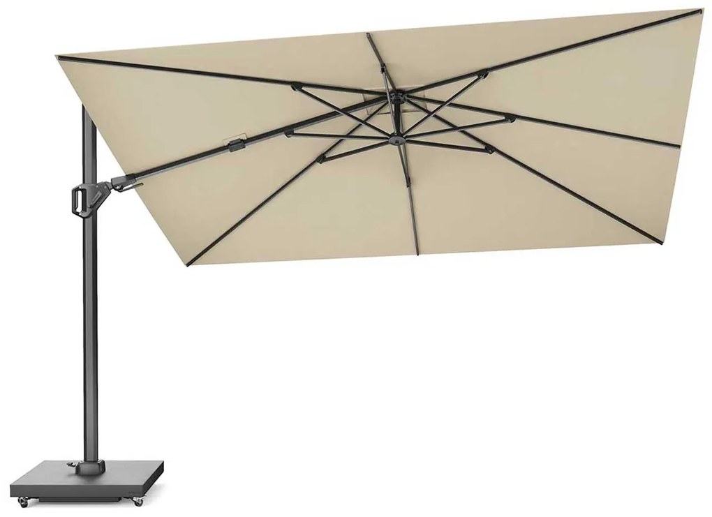 Zweefparasol  3.5x2.6 m T2 (incl. voet en hoes) Taupe-naturel-bruin Platinum Challenger