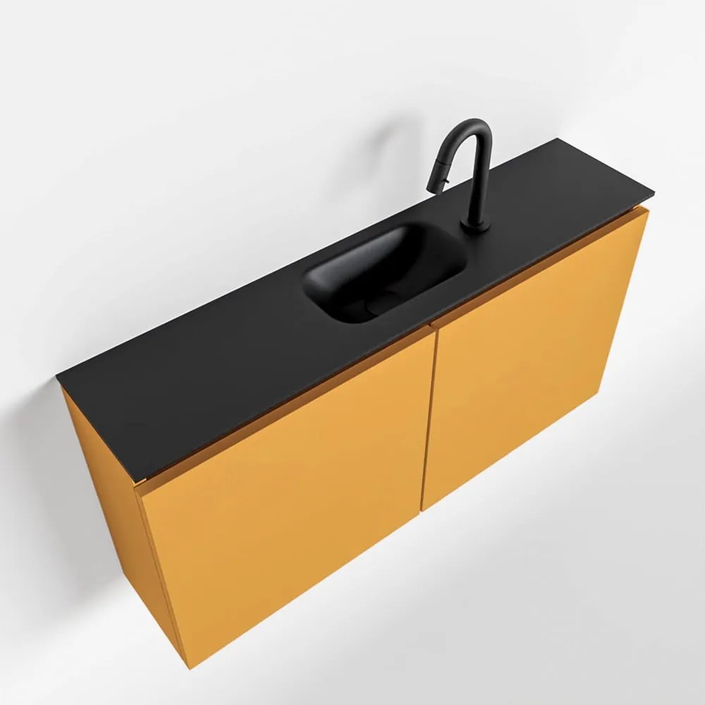 Mondiaz Ture 100cm toiletmeubel ocher met wastafel urban midden 1 kraangat