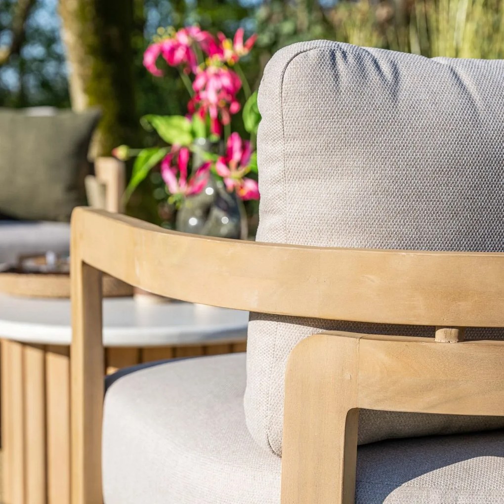 Garden Impressions Sirocco loungeset 3-delig links - acacia - grey sand